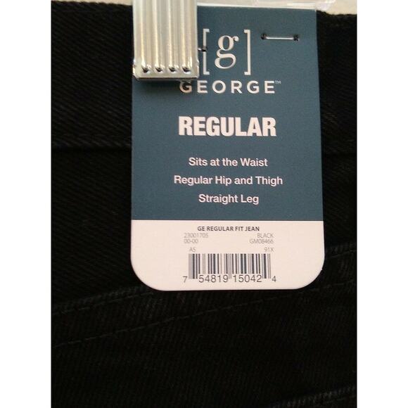 NWT George Men's Regular Fit Jean Black SIZE 30 x 30 - Picture 5 of 10